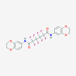 molecular formula C22H16F8N2O6 B515500 N~1~,N~6~-di(2,3-dihydro-1,4-benzodioxin-6-yl)-2,2,3,3,4,4,5,5-octafluorohexanediamide 