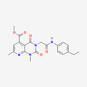 molecular formula C21H22N4O5 B5155041 METHYL 3-{[(4-ETHYLPHENYL)CARBAMOYL]METHYL}-1,7-DIMETHYL-2,4-DIOXO-1H,2H,3H,4H-PYRIDO[2,3-D]PYRIMIDINE-5-CARBOXYLATE 