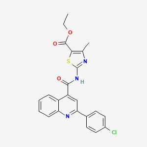 molecular formula C23H18ClN3O3S B5155101 ETHYL 2-({[2-(4-CHLOROPHENYL)-4-QUINOLYL]CARBONYL}AMINO)-4-METHYL-1,3-THIAZOLE-5-CARBOXYLATE 