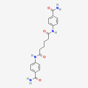 molecular formula C20H22N4O4 B5155305 N,N'-bis(4-carbamoylphenyl)hexanediamide 