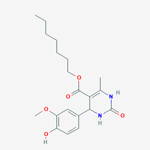 molecular formula C20H28N2O5 B5155599 Heptyl 4-(4-hydroxy-3-methoxyphenyl)-6-methyl-2-oxo-1,2,3,4-tetrahydropyrimidine-5-carboxylate 