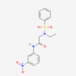 molecular formula C16H17N3O5S B5155686 N~2~-ethyl-N-(3-nitrophenyl)-N~2~-(phenylsulfonyl)glycinamide 