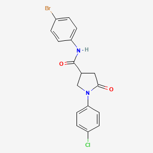 molecular formula C17H14BrClN2O2 B5155713 N-(4-bromophenyl)-1-(4-chlorophenyl)-5-oxopyrrolidine-3-carboxamide 