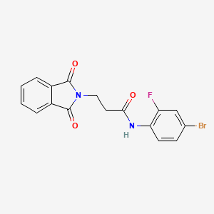 molecular formula C17H12BrFN2O3 B5155871 N-(4-bromo-2-fluorophenyl)-3-(1,3-dioxoisoindol-2-yl)propanamide 