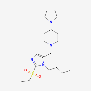 molecular formula C19H34N4O2S B5155949 1-[(3-Butyl-2-ethylsulfonylimidazol-4-yl)methyl]-4-pyrrolidin-1-ylpiperidine 