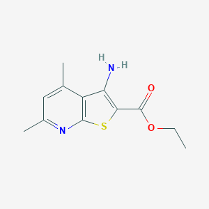 molecular formula C12H14N2O2S B515597 Ethyl 3-amino-4,6-dimethylthieno[2,3-b]pyridine-2-carboxylate CAS No. 52505-56-3