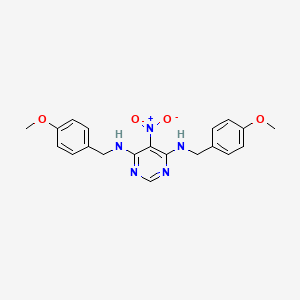 molecular formula C20H21N5O4 B5156502 N4,N6-BIS[(4-METHOXYPHENYL)METHYL]-5-NITROPYRIMIDINE-4,6-DIAMINE 