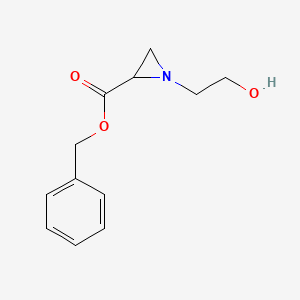 molecular formula C12H15NO3 B5156517 Benzyl 1-(2-hydroxyethyl)aziridine-2-carboxylate 
