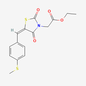 molecular formula C15H15NO4S2 B5156576 ethyl {(5E)-5-[4-(methylsulfanyl)benzylidene]-2,4-dioxo-1,3-thiazolidin-3-yl}acetate 
