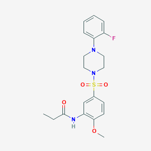 molecular formula C20H24FN3O4S B5156612 N-[5-[4-(2-fluorophenyl)piperazin-1-yl]sulfonyl-2-methoxyphenyl]propanamide 