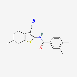 molecular formula C19H20N2OS B5156628 N-(3-cyano-6-methyl-4,5,6,7-tetrahydro-1-benzothiophen-2-yl)-3,4-dimethylbenzamide 
