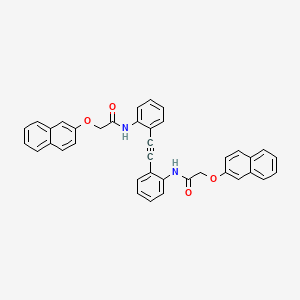 molecular formula C38H28N2O4 B5156647 N,N'-(ethyne-1,2-diyldibenzene-2,1-diyl)bis[2-(naphthalen-2-yloxy)acetamide] 