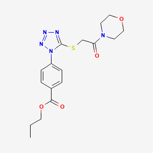 molecular formula C17H21N5O4S B5157028 PROPYL 4-(5-{[2-(MORPHOLIN-4-YL)-2-OXOETHYL]SULFANYL}-1H-1,2,3,4-TETRAZOL-1-YL)BENZOATE 
