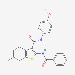 molecular formula C24H24N2O3S B5157051 N-(4-methoxyphenyl)-6-methyl-2-[(phenylcarbonyl)amino]-4,5,6,7-tetrahydro-1-benzothiophene-3-carboxamide 