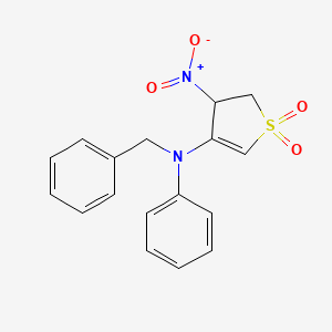 molecular formula C17H16N2O4S B5157146 N-benzyl-3-nitro-1,1-dioxo-N-phenyl-2,3-dihydrothiophen-4-amine 