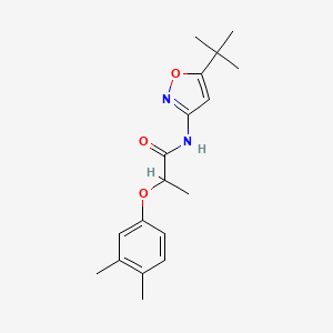 molecular formula C18H24N2O3 B5157379 N-(5-tert-butyl-1,2-oxazol-3-yl)-2-(3,4-dimethylphenoxy)propanamide 
