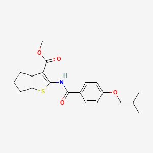 molecular formula C20H23NO4S B5157389 METHYL 2-[4-(2-METHYLPROPOXY)BENZAMIDO]-4H,5H,6H-CYCLOPENTA[B]THIOPHENE-3-CARBOXYLATE 