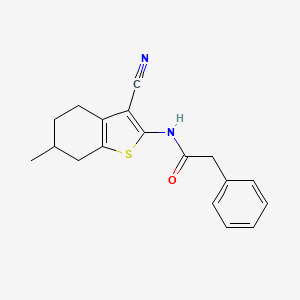molecular formula C18H18N2OS B5157443 N-(3-cyano-6-methyl-4,5,6,7-tetrahydro-1-benzothiophen-2-yl)-2-phenylacetamide 