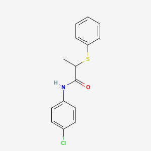 molecular formula C15H14ClNOS B5157482 N-(4-chlorophenyl)-2-phenylsulfanylpropanamide 