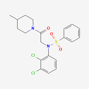 molecular formula C20H22Cl2N2O3S B5157485 N-(2,3-dichlorophenyl)-N-[2-(4-methylpiperidin-1-yl)-2-oxoethyl]benzenesulfonamide 