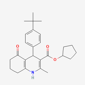 molecular formula C26H33NO3 B5157495 Cyclopentyl 4-(4-tert-butylphenyl)-2-methyl-5-oxo-1,4,5,6,7,8-hexahydroquinoline-3-carboxylate 
