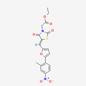 molecular formula C19H16N2O7S B5157524 ethyl [(5Z)-5-{[5-(2-methyl-4-nitrophenyl)furan-2-yl]methylidene}-2,4-dioxo-1,3-thiazolidin-3-yl]acetate 