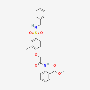 molecular formula C24H24N2O6S B5157538 METHYL 2-{2-[4-(BENZYLSULFAMOYL)-2-METHYLPHENOXY]ACETAMIDO}BENZOATE 