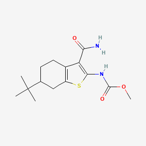 molecular formula C15H22N2O3S B5157541 Methyl (6-tert-butyl-3-carbamoyl-4,5,6,7-tetrahydro-1-benzothiophen-2-yl)carbamate CAS No. 6109-83-7