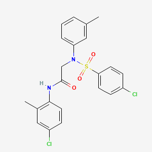molecular formula C22H20Cl2N2O3S B5157640 N-(4-chloro-2-methylphenyl)-2-(N-(4-chlorophenyl)sulfonyl-3-methylanilino)acetamide 