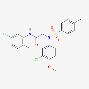 molecular formula C23H22Cl2N2O4S B5157662 N~2~-(3-chloro-4-methoxyphenyl)-N~1~-(5-chloro-2-methylphenyl)-N~2~-[(4-methylphenyl)sulfonyl]glycinamide 