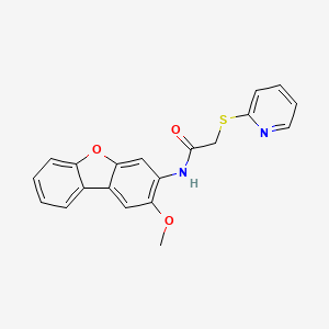 molecular formula C20H16N2O3S B5157750 N-(2-methoxydibenzofuran-3-yl)-2-pyridin-2-ylsulfanylacetamide 