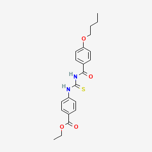 molecular formula C21H24N2O4S B5157778 Ethyl 4-({[(4-butoxyphenyl)carbonyl]carbamothioyl}amino)benzoate 