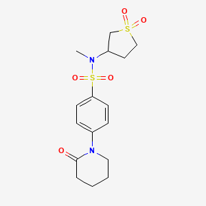 molecular formula C16H22N2O5S2 B5157802 N-(1,1-dioxothiolan-3-yl)-N-methyl-4-(2-oxopiperidin-1-yl)benzenesulfonamide 