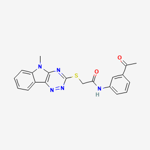 molecular formula C20H17N5O2S B5157995 N-(3-ACETYLPHENYL)-2-({5-METHYL-5H-[1,2,4]TRIAZINO[5,6-B]INDOL-3-YL}SULFANYL)ACETAMIDE 