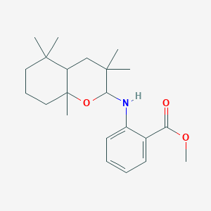 molecular formula C22H33NO3 B5158214 Methyl 2-[(3,3,5,5,8a-pentamethyl-2,4,4a,6,7,8-hexahydrochromen-2-yl)amino]benzoate 