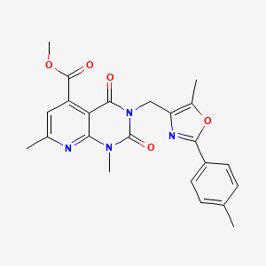 molecular formula C23H22N4O5 B5158368 METHYL 1,7-DIMETHYL-3-{[5-METHYL-2-(4-METHYLPHENYL)-1,3-OXAZOL-4-YL]METHYL}-2,4-DIOXO-1H,2H,3H,4H-PYRIDO[2,3-D]PYRIMIDINE-5-CARBOXYLATE 