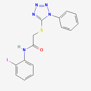 molecular formula C15H12IN5OS B5158409 N-(2-iodophenyl)-2-[(1-phenyl-1H-tetrazol-5-yl)thio]acetamide 