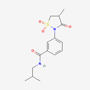molecular formula C15H20N2O4S B5158414 N-(2-methylpropyl)-3-(4-methyl-1,1,3-trioxo-1,2-thiazolidin-2-yl)benzamide 