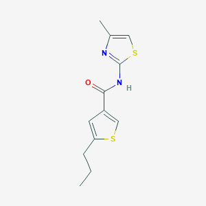 molecular formula C12H14N2OS2 B5158444 N-(4-methyl-1,3-thiazol-2-yl)-5-propylthiophene-3-carboxamide 