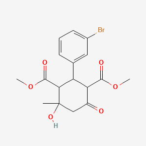 molecular formula C17H19BrO6 B5158511 Dimethyl 2-(3-bromophenyl)-4-hydroxy-4-methyl-6-oxocyclohexane-1,3-dicarboxylate 
