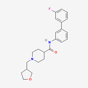 molecular formula C23H27FN2O2 B5158560 N-[3-(3-fluorophenyl)phenyl]-1-(oxolan-3-ylmethyl)piperidine-4-carboxamide 