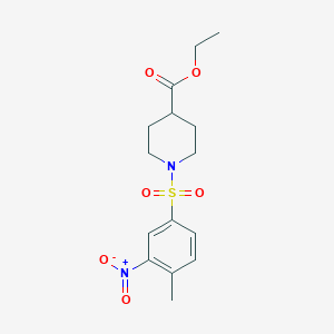 molecular formula C15H20N2O6S B5158573 Ethyl 1-[(4-methyl-3-nitrophenyl)sulfonyl]piperidine-4-carboxylate 