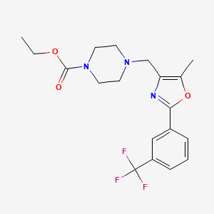 molecular formula C19H22F3N3O3 B5158655 ethyl 4-({5-methyl-2-[3-(trifluoromethyl)phenyl]-1,3-oxazol-4-yl}methyl)-1-piperazinecarboxylate 