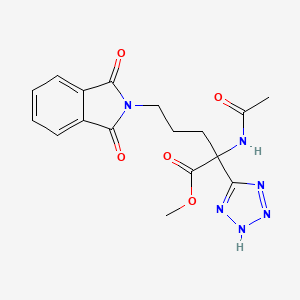 molecular formula C17H18N6O5 B5158667 METHYL 5-(1,3-DIOXO-2,3-DIHYDRO-1H-ISOINDOL-2-YL)-2-ACETAMIDO-2-(2H-1,2,3,4-TETRAZOL-5-YL)PENTANOATE 