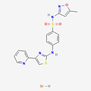 molecular formula C18H16BrN5O3S2 B5158831 N-(5-methyl-1,2-oxazol-3-yl)-4-[(4-pyridin-2-yl-1,3-thiazol-2-yl)amino]benzenesulfonamide;hydrobromide 