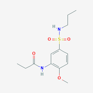 molecular formula C13H20N2O4S B5158915 N-[2-methoxy-5-(propylsulfamoyl)phenyl]propanamide 
