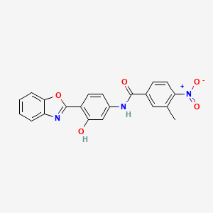 molecular formula C21H15N3O5 B5158956 N-[4-(1,3-benzoxazol-2-yl)-3-hydroxyphenyl]-3-methyl-4-nitrobenzamide 