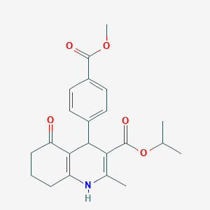 molecular formula C22H25NO5 B5159113 Propan-2-yl 4-[4-(methoxycarbonyl)phenyl]-2-methyl-5-oxo-1,4,5,6,7,8-hexahydroquinoline-3-carboxylate 