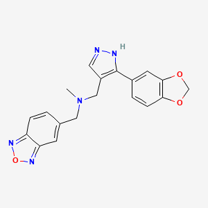 molecular formula C19H17N5O3 B5159128 N-[[5-(1,3-benzodioxol-5-yl)-1H-pyrazol-4-yl]methyl]-1-(2,1,3-benzoxadiazol-5-yl)-N-methylmethanamine 