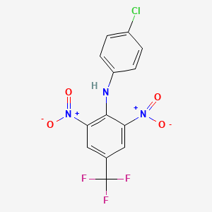 molecular formula C13H7ClF3N3O4 B5159189 N-(4-chlorophenyl)-2,6-dinitro-4-(trifluoromethyl)aniline 